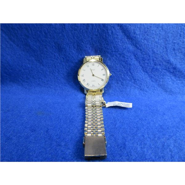 NEW - Geneve Men's 14K Gold Watch Sapphire Crystal