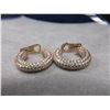 Image 2 : Pave Diamond Hoop Earrings 10K Gold with 356 Diamonds
