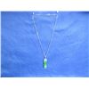 Image 1 : Jade Pendant with Diamonds & White Gold Chain