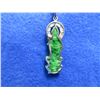 Image 3 : Jade Pendant with Diamonds & White Gold Chain