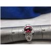 Image 2 : Lady's Spinel Diamond Cluster Ring, Rhodium Plated 18K Gold