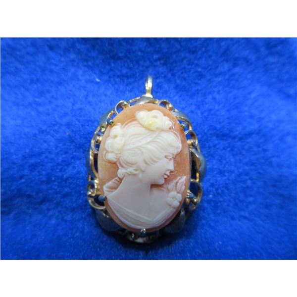 Cameo Brooch or Pendant with 14K Gold Mount