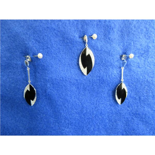 Spider Earrings & Pendant Set in 10K White Gold Unknown Gems