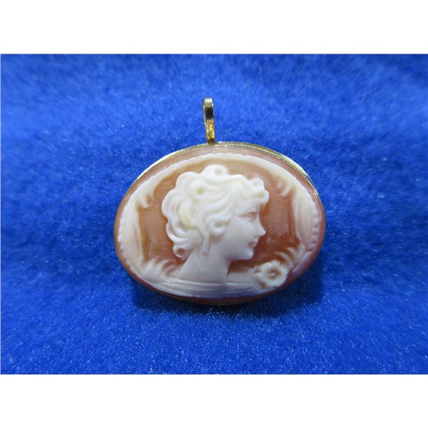 Cameo Brooch or Pendant with 14K Gold Mount