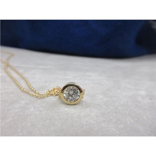 Gold Chain 18K with Custom 1.44 ct. Diamond Slider Pendant