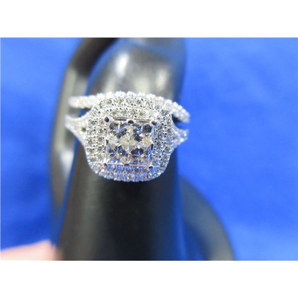 Lady's 14K White Gold Ring Set - Engagement & Wedding