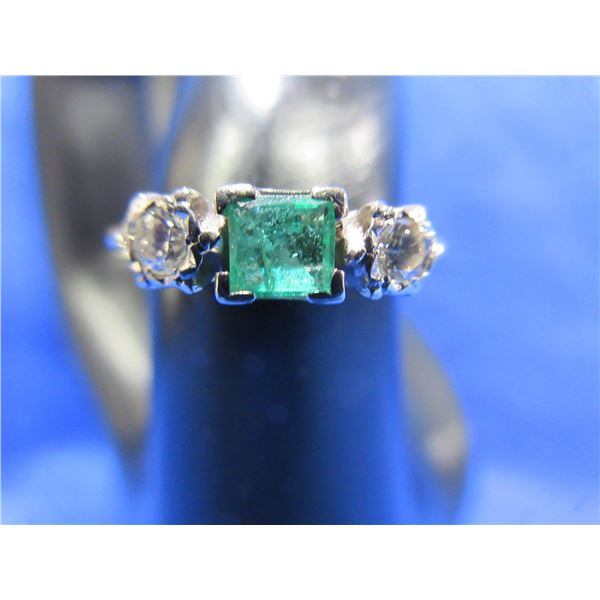 Lady's 18K Yellow Gold with White Gold Setting