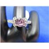 Image 1 : Lady's Sterling (.925) Silver Ring with Pink Stone & Crystals