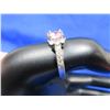 Image 2 : Lady's Sterling (.925) Silver Ring with Pink Stone & Crystals
