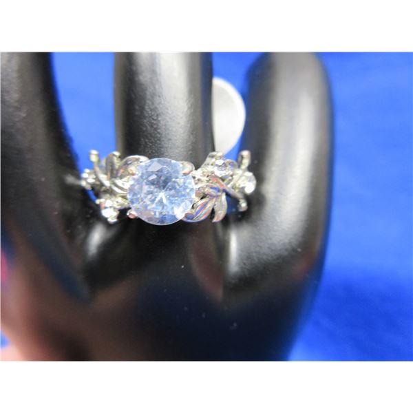Ring with Light Blue Stone - No Markings - Size 7