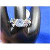 Image 1 : Ring with Light Blue Stone - No Markings - Size 7