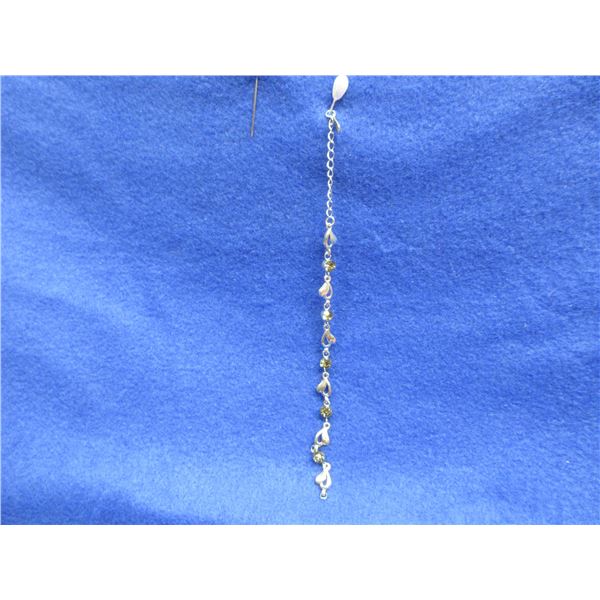 Bracelet with Greenish Colored Stones - 6 Inch - Missing Clasp