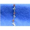 Image 2 : Bracelet with Redish Colored Stones - 8 Inch