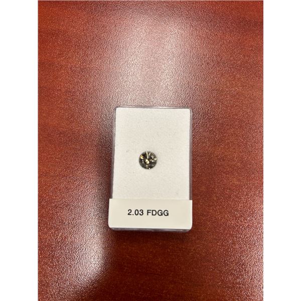 2.03ct. Round Fancy Dark Greenish/Grey Diamond - for Custom Jewelry