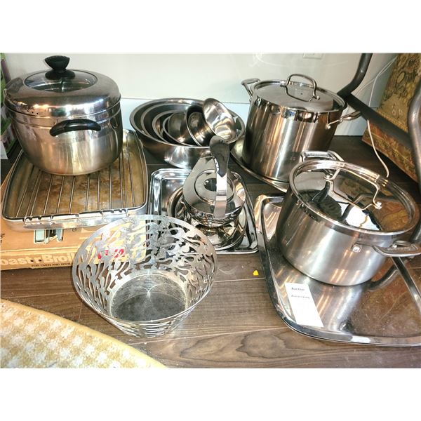 Stainless Stock Pots, Mixing Bowls A