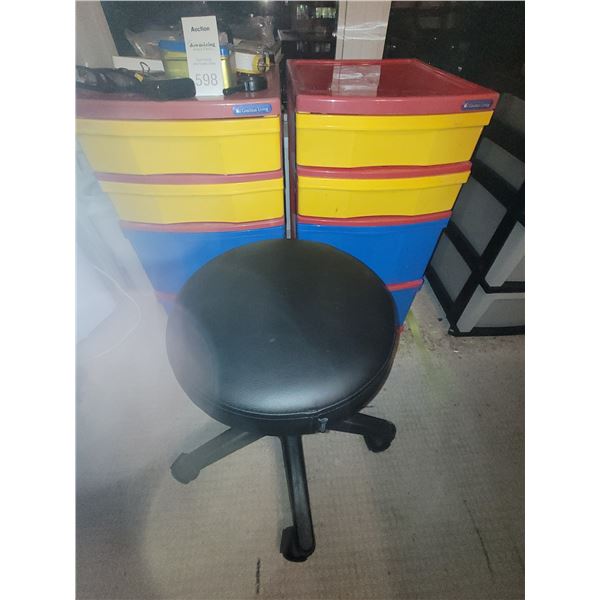 Plastic Storage , Rolling Stool A