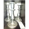 Image 1 : 3 Pewter Candle Sticks A