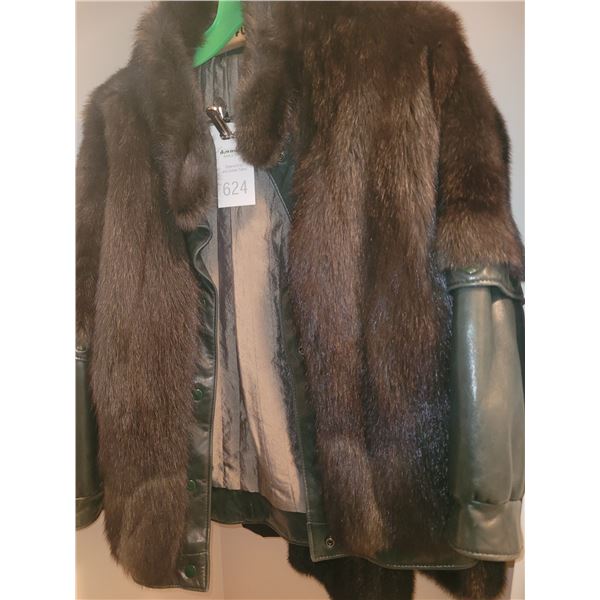 Leather Mink Fur Jacket A