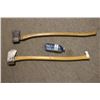 Image 1 : 2 axes with wooden handles