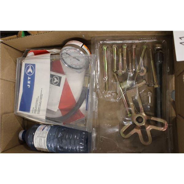 Steering wheel puller, compression tester