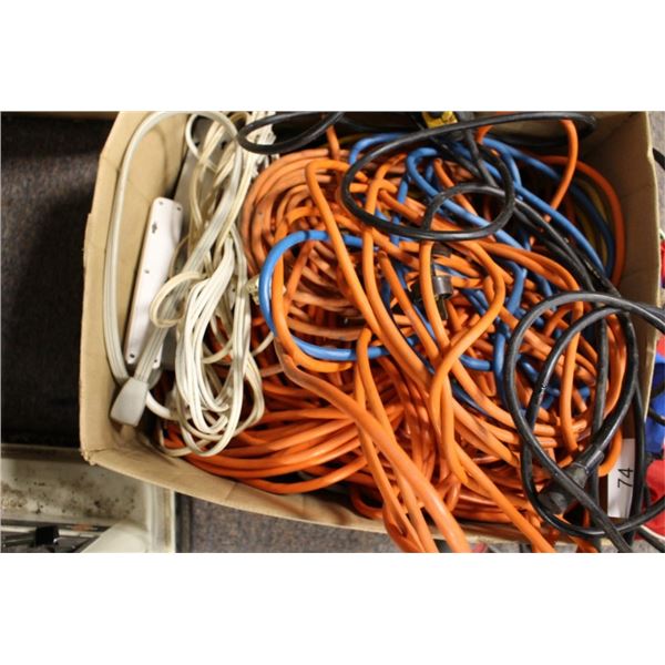 Box of assorted extension cords