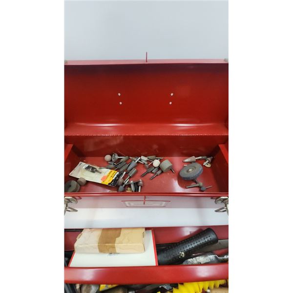 Gray Hand Tool Box c/w Misc Hand Tools