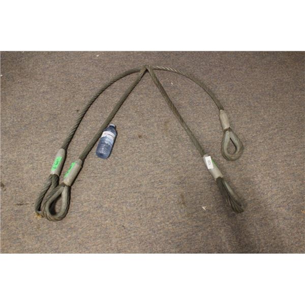 2 six foot  wire slings