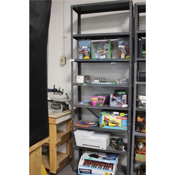 Metal shelves contents not included