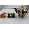 Image 1 : vintage tea pot, binoculars, A&W mug, cologne