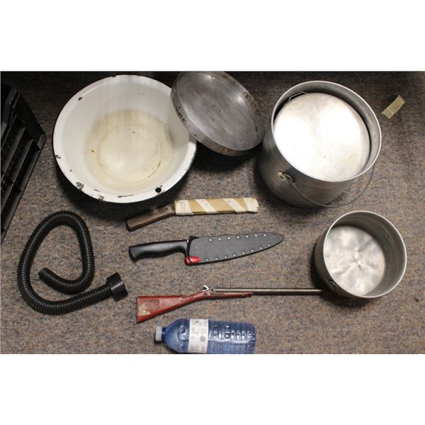 Starfinder, Farberware Knife, basin, pots, etc