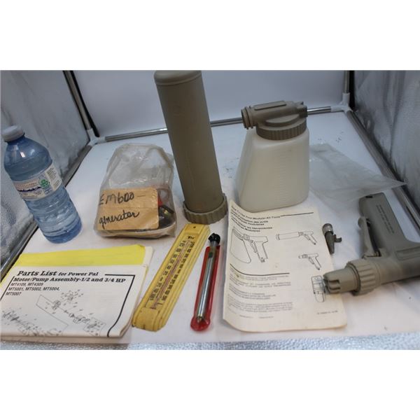 Thermometer, tire gauge, 15 drawer sorting