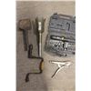 Image 1 : Hand drill, vice grips, tool set, etc