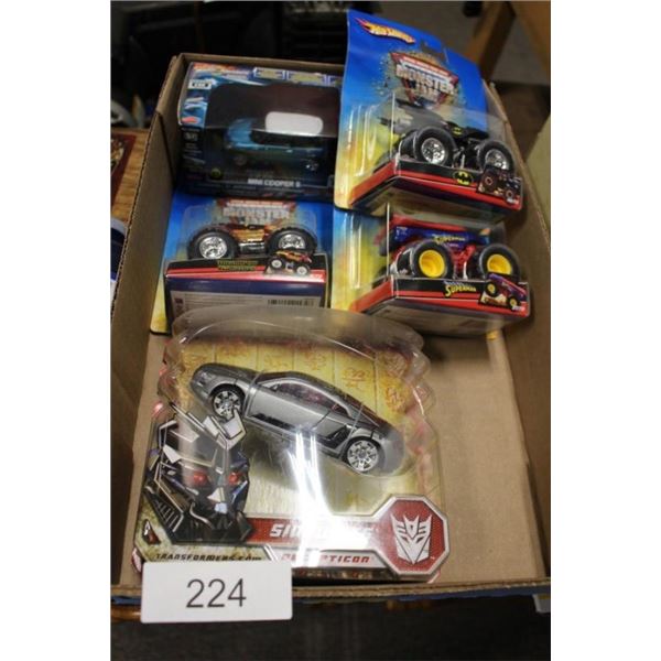 Hot Wheel Monster Jam Trucks, mini cooper,