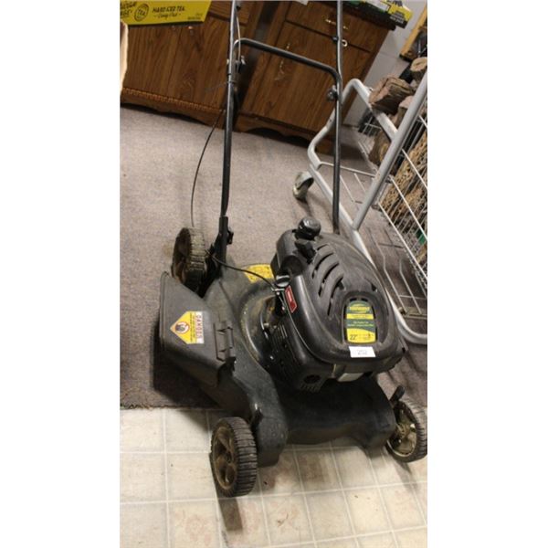 Yardworks 22" gas powered lawnmower runs