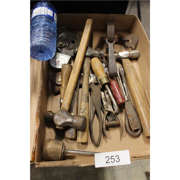 Box of assorted tools