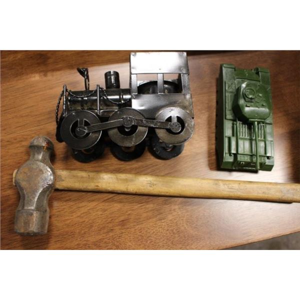 Hammer, Model car, train,  & tank