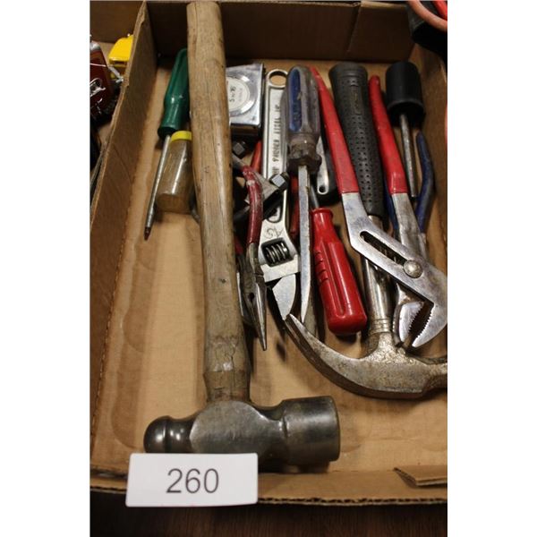 Box of assorted tools