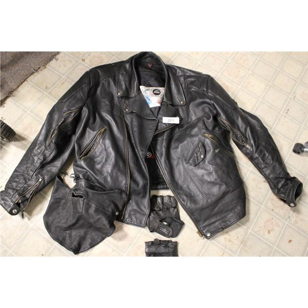 Size 52 Leather jacket and accessories
