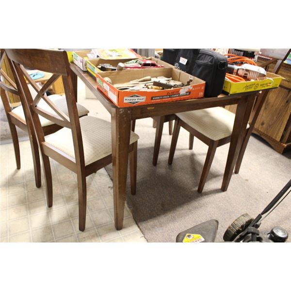 Table with leaf extensions and chairs