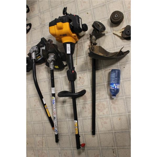 Poulon Pro gas powered weed whip with assorted