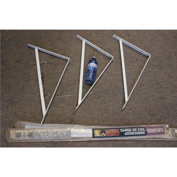 Doorsweep, 3 shelf brackets, ceiling hoops,