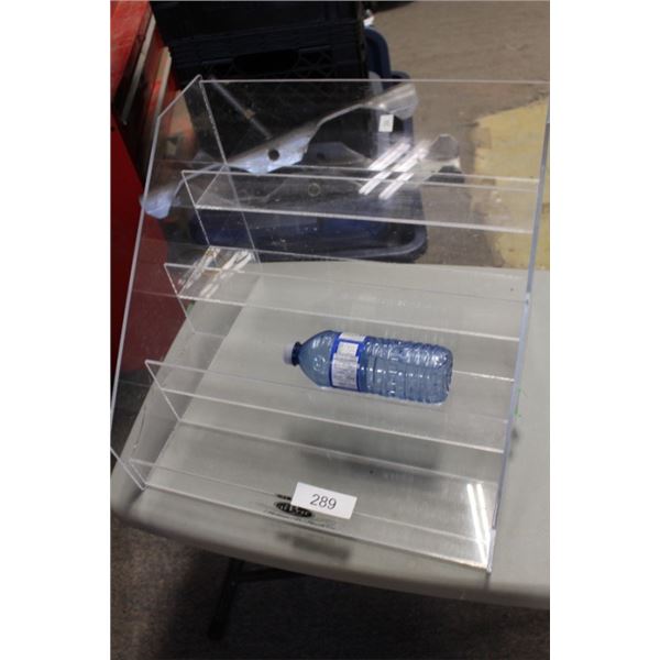 Framed mirror, display shelf