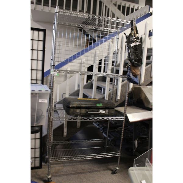 Metal shelf  on wheels