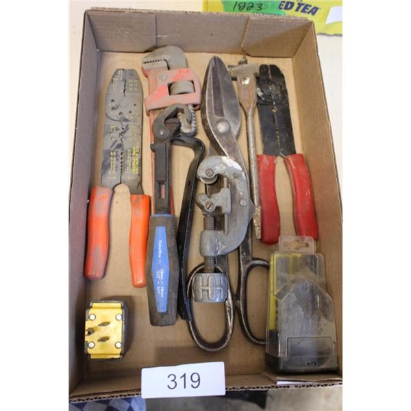 box of assorted tools