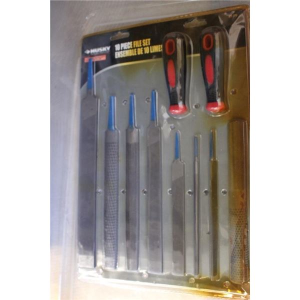 files, pliers, hammer, etc