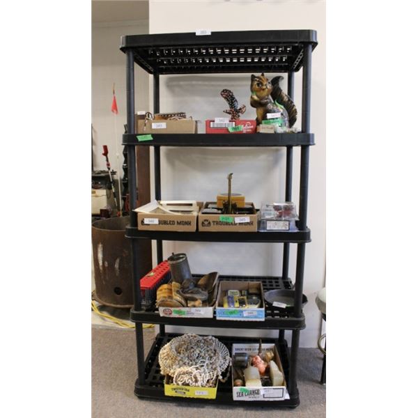 Plastic shelf contents not included