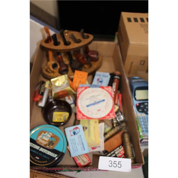 Pipe holder, rolling papers assorted tobacco