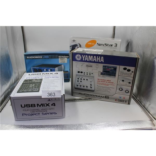 Mixer, computer recording sytem, external hard