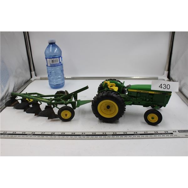 John Deere Model Tractor with Plow Implement