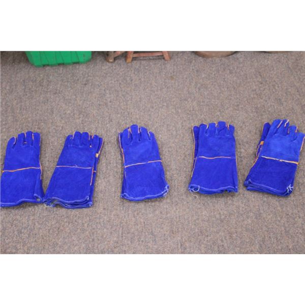 5 Pair of Blue Welding Gloves